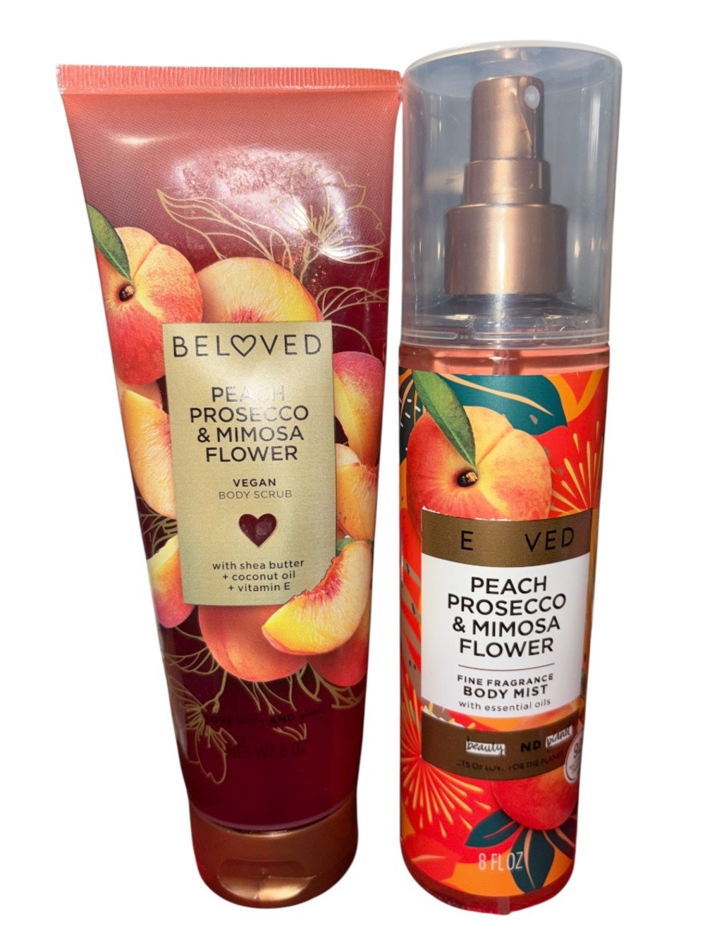 Beloved Peach Prosecco & Mimosa Flower Body Scrub & Mist Bundle